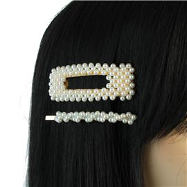 2 pcs Pearl Hair Pins In Square Shape