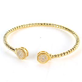 CZ Hexagon Ball Bangle