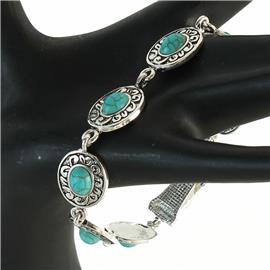 Western Turquoise Oval Bracelet