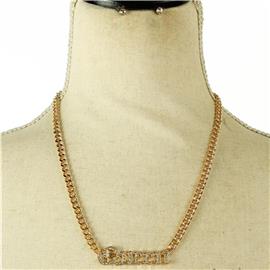 Chain Pendant Queen Necklace Set