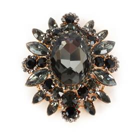 Crystal Oval Brooch