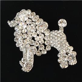 Crystal Dog Brooch