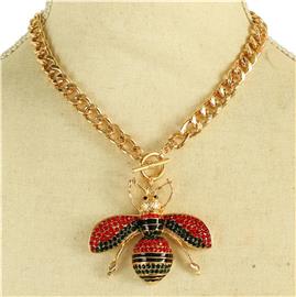 Metal Chain Pendant Bee Necklace