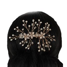 Wired Crystal Beads Hair Comb