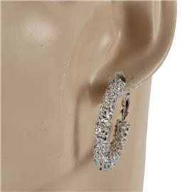 Rhinestones Casting Hoop Earring