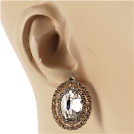 Crystal Stud Oval Earring