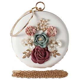 Fashion Round Flower Clutch Evening Bag