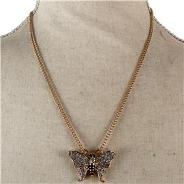 28mm Metal Pendant Butterfly Necklace