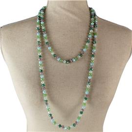 8mm Crystal Beads Long Necklace