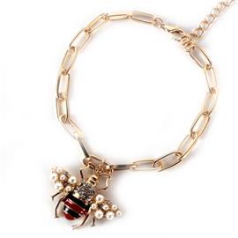 Metal Bee Charm Bracelet