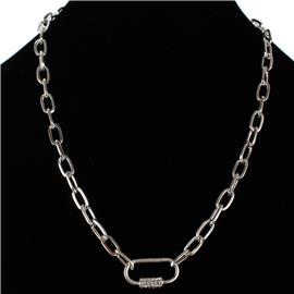 Metal Oval Chain Necklace