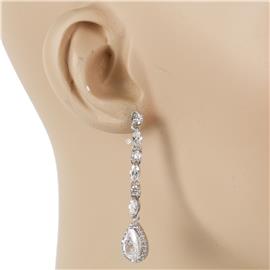 CZ Long Tear Earring