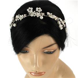 Pearl Metal Wired Long Hair Pin / Headband