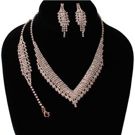 Rhinestones 3 Pcs Necklace Set