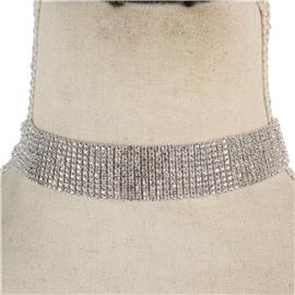 Cubic Zirconia 10 Lines Choker Necklace