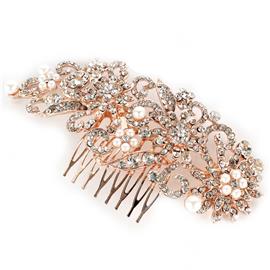 Pearl Crystal Flower Hair Comb