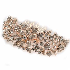 Crystal Metal Flower Hair Comb