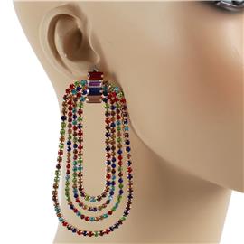 Rhinestones Long Chandelier Earring