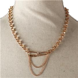 Metal Oval Chain Necklace