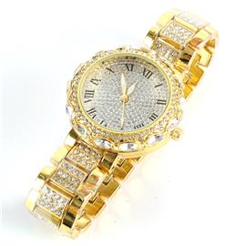 Rhinestone Round Watch