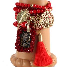 Fashion Multilayereds Charms Tassel Bracelet