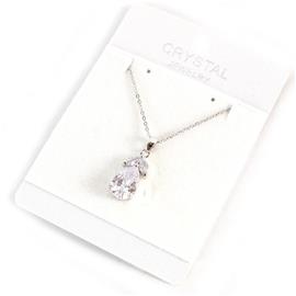 CZ Tear Pendant Necklace