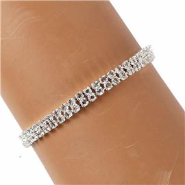 Cubic Zirconia 2 Line Bracelet