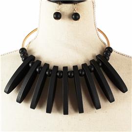 Fashion Wood Choker Set