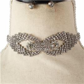 Rhinestones Choker Set