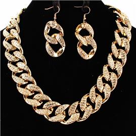 Metal Link Necklace Set