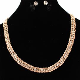 Metal Crystal Necklace Set