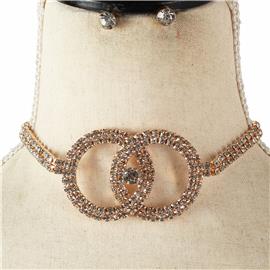 Rhinestones Choker Set