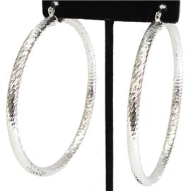 Metal Swirl Texture Hoop Earring .04