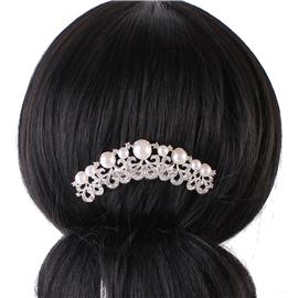 Pearls -Stones Sphere Hair-Comb