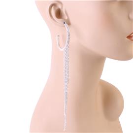 Rhinestone Hoop Fringe Earring