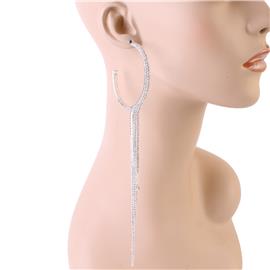 Rhinestone Hoop Fringe Earring