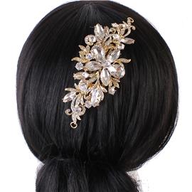 Crystal Flower Swirl Hair Comb