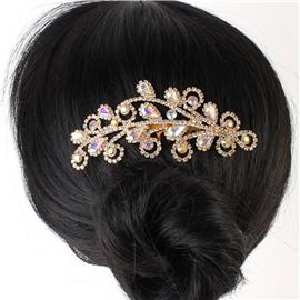 Rhinestone Swirl Hair-Comb