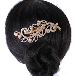 Rhinestone Swirl Hair-Comb