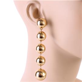 Metal Long Sphere Earring