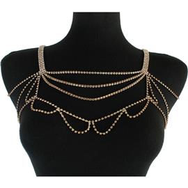 Rhinetones Drop Shoulder Chain