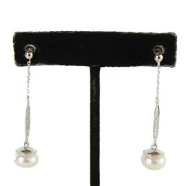 CZ Pearl Long Earring