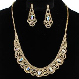 Rhinestones Stones Necklace Set