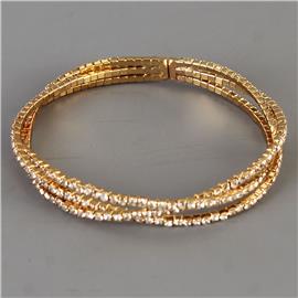 Rhinestones Braid Bangle Bracelet