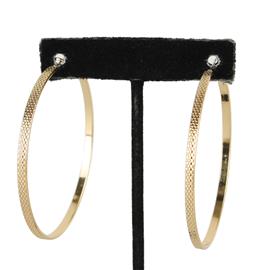 60mm Hammered Metal Hoop Earring