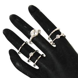 Stones Metal Midi Rings