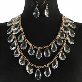 Fashion Clear Semi-Stones Necklace Set