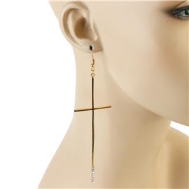 Metal Cross Long Earring