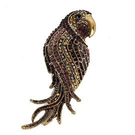 Crystal Parrot Brooch