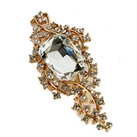 Crystal Square Swirl Brooch